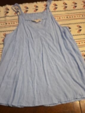Pink Republic Sky Blue Striped Tank Top